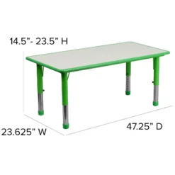 Emma And Oliver 23.625"W X 47.25"L Rectangular Plastic Height Adjustable Activity Table -Home office GUEST 9b9263b2 48d1 4b18 bf7c 6f3aadaeb227