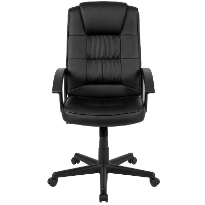Emma And Oliver High Back Black LeatherSoft Task Chair With Arms - Desk Chair 2 Emma And Oliver High Back Black LeatherSoft Task Chair With Arms - Desk Chair - Image 2
