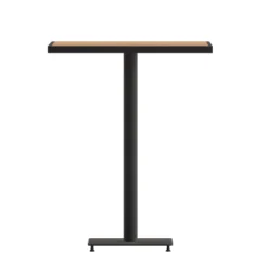 Emma And Oliver Outdoor Bar Height Table With Faux Teak Poly Slats -Home office GUEST 9cfaeb4e 8174 4e83 a5f6 1b2a4ad513c1