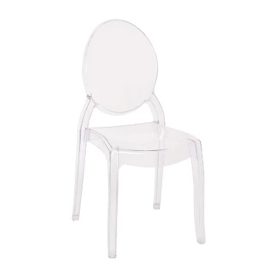 Emma And Oliver Set Of 4 Multifunctional Transparent Polycarbonate Resin Stacking Accent Chair With Extra Wide Seat For Vanity, Dining Room, Bedroom & Outdoor Events 2 Emma And Oliver Set Of 4 Multifunctional Transparent Polycarbonate Resin Stacking Accent Chair With Extra Wide Seat For Vanity, Dining Room, Bedroom & Outdoor Events - Image 2