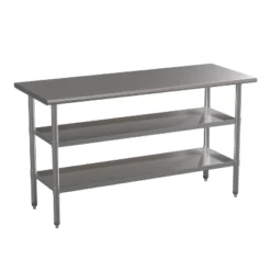 Emma And Oliver NSF Certified Stainless Steel 18 Gauge Work Table With 2 Undershelves -Home office GUEST 9d32af96 c2e1 4e06 be19 8dce0b2ac092