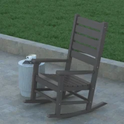 Emma And Oliver Set Of 2 Contemporary Rocking Chairs, All-Weather HDPE Indoor/Outdoor Rockers -Home office GUEST 9d6676b2 4eca 4fa8 88c4 9069f3c04403