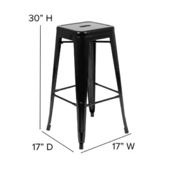 Emma And Oliver 4 Pack 30" High Metal Indoor Bar Stool - Stackable Stool -Home office GUEST 9d6d6c1a 05aa 413c 9b4d 9fb3a19e6d6e