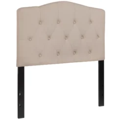Emma And Oliver Arched Button Tufted Upholstered Headboard -Home office GUEST 9d6db22e d532 47f9 83e8 b0d14fed3579