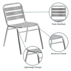 Emma And Oliver 4 Pack Commercial Aluminum Indoor-Outdoor Restaurant Stack Chair - Triple Slat Back 18 Emma And Oliver 4 Pack Commercial Aluminum Indoor-Outdoor Restaurant Stack Chair - Triple Slat Back -Home office GUEST 9de07b7d 5dcc 4a94 b7ca 7a8e219057c6