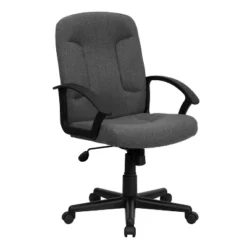 Emma And Oliver Mid-Back Fabric Executive Swivel Office Chair With Nylon Arms -Home office GUEST 9f842cd8 23ef 44cd bca7 9b73b6db6d5f