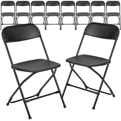 Emma And Oliver Set Of 10 Stackable Folding Plastic Chairs - 650 LB Weight Capacity 19 Emma And Oliver Set Of 10 Stackable Folding Plastic Chairs - 650 LB Weight Capacity - Image 19