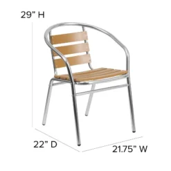 Emma And Oliver Aluminum Indoor-Outdoor Stack Chair W/ Triple Slat Faux Teak Back 12 Emma And Oliver Aluminum Indoor-Outdoor Stack Chair W/ Triple Slat Faux Teak Back -Home office GUEST a15382e0 e5f3 4bf2 a6c7 04303e522196