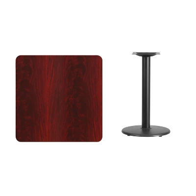 Emma And Oliver 30" Square Laminate Table Top With 18" Round Table Height Base 1 Emma And Oliver 30" Square Laminate Table Top With 18" Round Table Height Base