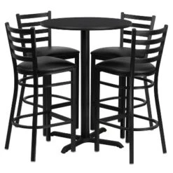 Emma And Oliver 30" Round Laminate Table Set With X-Base And 4 Ladder Back Stools 14 Emma And Oliver 30" Round Laminate Table Set With X-Base And 4 Ladder Back Stools -Home office GUEST a18c476f 7c16 4206 b281 39f769e0a212