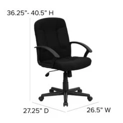 Emma And Oliver Mid-Back Fabric Executive Swivel Office Chair With Nylon Arms -Home office GUEST a1d4d681 a9e4 4640 8d2f 70a196e815d2