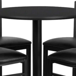 Emma And Oliver 30" Round Laminate Table Set With X-Base And 4 Ladder Back Stools 13 Emma And Oliver 30" Round Laminate Table Set With X-Base And 4 Ladder Back Stools -Home office GUEST a352a22b 136e 4bf8 9981 814df96d44af