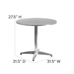 Emma And Oliver 31.5" Round Aluminum Indoor-Outdoor Table -Home office GUEST a36099c0 1607 49a8 9179 478b4d0c16ff