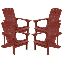 Emma And Oliver 4 Pack Outdoor All-Weather Poly Resin Wood Adirondack Chairs 29 Emma And Oliver 4 Pack Outdoor All-Weather Poly Resin Wood Adirondack Chairs -Home office GUEST a3b34a2e 2beb 49d6 9c4e a54296caba7f