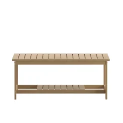 Emma And Oliver All-Weather Polyresin Two Tiered Adirondack Style Coffee Table With Slatted Top -Home office GUEST a3f8f567 80e7 4022 8329 ded9f716b286