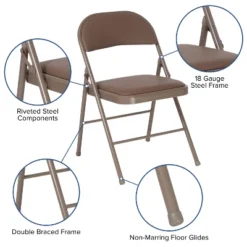Emma And Oliver 4 Pack Vinyl Padded Metal Frame Event/Home Office Folding Chair -Home office GUEST a4616059 afce 4c52 9da7 f2b42d8fda1b