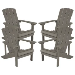 Emma And Oliver 4 Pack Outdoor All-Weather Poly Resin Wood Adirondack Chairs 31 Emma And Oliver 4 Pack Outdoor All-Weather Poly Resin Wood Adirondack Chairs -Home office GUEST a4a37719 70d8 44b9 97c5 5b3fe12ad1e0