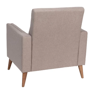 Emma And Oliver Upholstered Mid-Century Modern Arm Chair With Tufted Seat And Back, Pocket Spring Support And Wooden Legs 6 Emma And Oliver Upholstered Mid-Century Modern Arm Chair With Tufted Seat And Back, Pocket Spring Support And Wooden Legs - Image 6