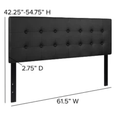 Emma And Oliver Button Tufted Upholstered Queen Size Headboard In Black Vinyl -Home office GUEST a547de18 da3d 4d05 b549 c35cef09c369