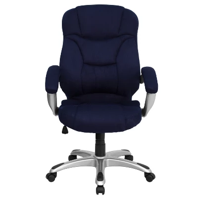 Emma And Oliver High Back Executive Ergonomic Office Chair With Silver Nylon Base And Arms 4 Emma And Oliver High Back Executive Ergonomic Office Chair With Silver Nylon Base And Arms - Image 4