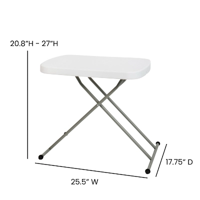 Emma And Oliver Height Adjustable Plastic Folding TV Tray/Laptop Table In Granite White 8 Emma And Oliver Height Adjustable Plastic Folding TV Tray/Laptop Table In Granite White - Image 8