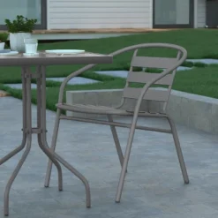 Emma And Oliver 23.5'' Square Glass Top Metal Table With 2 Aluminum Slat Stack Chairs 17 Emma And Oliver 23.5'' Square Glass Top Metal Table With 2 Aluminum Slat Stack Chairs -Home office GUEST a7778e61 1454 412f 8325 61d68859915f