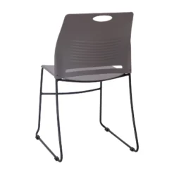 Emma And Oliver Heavy Duty 660 Lb. Capacity Ergonomic Polypropylene Stack Chair With Perforated Back And Steel Sled Base -Home office GUEST a78906b7 3c0b 4858 9f74 c3323333460e