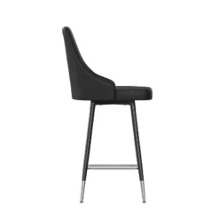 Emma And Oliver Modern Upholstered Dining Stools With Chrome Accented Metal Frames And Footrests -Home office GUEST a81e4241 f6f6 4414 82ae c2ffa073081f