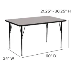 Emma And Oliver 24x60 Rectangle HP Laminate Adjustable Activity Table -Home office GUEST a81ff4f6 1c9d 49a0 98e4 9c39e61169ce