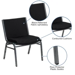 Emma And Oliver Big & Tall 1000 Lb. Rated Black Fabric Stack Chair 11 Emma And Oliver Big & Tall 1000 Lb. Rated Black Fabric Stack Chair -Home office GUEST a8651d47 982f 4ba3 b4eb 1d4318a81e7d