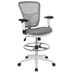 Emma And Oliver Mid-Back Mesh Adjustable Ergonomic Drafting Chair, Task Chair -Home office GUEST a8748b71 4ecf 450e ad72 dbc2230b5edc