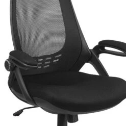 Emma And Oliver High Back Black Mesh Executive Swivel Office Chair With Flip-Up Arms -Home office GUEST a9600b06 4283 48f9 a3cc d61d5a133e01