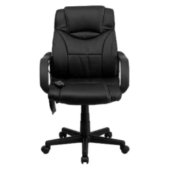 Emma And Oliver Mid-Back Ergonomic Massaging Black LeatherSoft Executive Swivel Office Arm Chair -Home office GUEST a9e2bcdc 3771 4d5b b99a 8557a4a5fa48