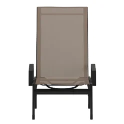 Emma And Oliver Textilene Adjustable 5 Position Patio Chaise Lounge With Armrests And Metal Frame -Home office GUEST aa1fbe5e 5ef5 4fd3 bfd5 6560897bfce6