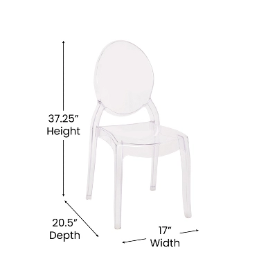 Emma And Oliver Set Of 4 Multifunctional Transparent Polycarbonate Resin Stacking Accent Chair With Extra Wide Seat For Vanity, Dining Room, Bedroom & Outdoor Events 5 Emma And Oliver Set Of 4 Multifunctional Transparent Polycarbonate Resin Stacking Accent Chair With Extra Wide Seat For Vanity, Dining Room, Bedroom & Outdoor Events - Image 5