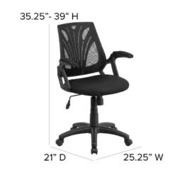 Emma And Oliver Mid-Back Designer Black Mesh Swivel Task Office Chair With Open Arms 12 Emma And Oliver Mid-Back Designer Black Mesh Swivel Task Office Chair With Open Arms -Home office GUEST aa60f9db ebbb 4653 aa54 840ba3a538d0
