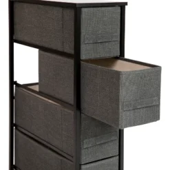 Emma And Oliver 4 Drawer Vertical Slim Storage Dresser-Wood Top & Fabric Pull Drawers 14 Emma And Oliver 4 Drawer Vertical Slim Storage Dresser-Wood Top & Fabric Pull Drawers -Home office GUEST aa8ac5f6 1bce 40d5 9152 d268d86b0de1