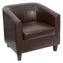 Emma And Oliver Leather Lounge Chair With Sloping Arms -Home office GUEST aafc90e5 c8fd 4285 ba8d 757584ebd193