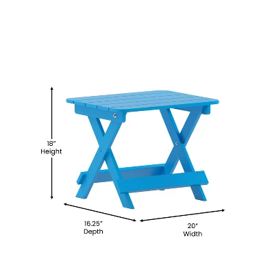Emma And Oliver Portable Folding HDPE Adirondack Side Table For Indoor/Outdoor Use 6 Emma And Oliver Portable Folding HDPE Adirondack Side Table For Indoor/Outdoor Use - Image 6