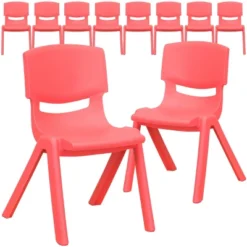 Emma And Oliver 10 Pack Plastic Stackable School Chair With 12" Seat Height -Home office GUEST ac9bc333 42ed 4611 9c3c 02d70bf5042d