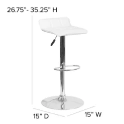 Emma And Oliver 2 Pack Contemporary Vinyl Adjustable Height Barstool With Quilted Wave Seat And Chrome Base -Home office GUEST acd87070 49dd 474a 9772 6503586095b2