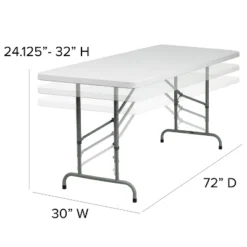 Emma And Oliver 6-Foot Height Adjustable Granite White Plastic Folding Event Table -Home office GUEST ad82a603 a0c5 4a80 b91c 397c7dec627b