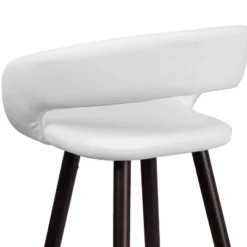 Emma And Oliver 2 Pk. 29'' High Contemporary Vinyl Barstool With Cappuccino Wood Frame -Home office GUEST adae011e e68d 47bc 9d81 e5460f170a3f