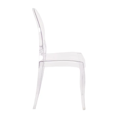Emma And Oliver Set Of 4 Multifunctional Transparent Polycarbonate Resin Stacking Accent Chair With Extra Wide Seat For Vanity, Dining Room, Bedroom & Outdoor Events 10 Emma And Oliver Set Of 4 Multifunctional Transparent Polycarbonate Resin Stacking Accent Chair With Extra Wide Seat For Vanity, Dining Room, Bedroom & Outdoor Events - Image 10