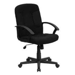 Emma And Oliver Mid-Back Fabric Executive Swivel Office Chair With Nylon Arms -Home office GUEST af07a12f 1502 41d5 9e3c ec8137589d89