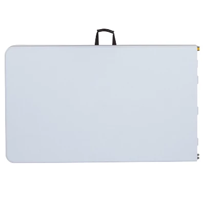 Emma And Oliver 8-Foot Height Adjustable Bi-Fold Granite White Plastic Folding Table With Handle 4 Emma And Oliver 8-Foot Height Adjustable Bi-Fold Granite White Plastic Folding Table With Handle - Image 4