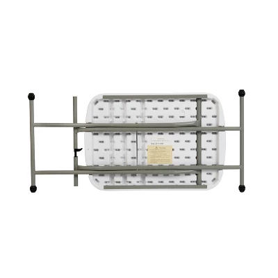 Emma And Oliver Height Adjustable Plastic Folding TV Tray/Laptop Table In Granite White 10 Emma And Oliver Height Adjustable Plastic Folding TV Tray/Laptop Table In Granite White - Image 10