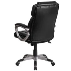 Emma And Oliver Mid-Back Leather Executive Swivel Office Chair With Padded Arms -Home office GUEST b12b350a b6ec 47c2 8905 eea5ba2a056c
