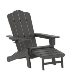 Emma And Oliver Adirondack Chair With Cup Holder And Pull Out Ottoman, All-Weather HDPE Indoor/Outdoor Lounge Chair 24 Emma And Oliver Adirondack Chair With Cup Holder And Pull Out Ottoman, All-Weather HDPE Indoor/Outdoor Lounge Chair -Home office GUEST b1e1d8f0 6c7d 4890 b50c c74ac5dd0a2b