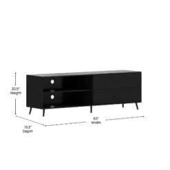 Emma And Oliver Mid-Century Modern TV Stand With Drawers And Shelf -Home office GUEST b2ea5826 91c1 41ab bd94 dc546b7929df